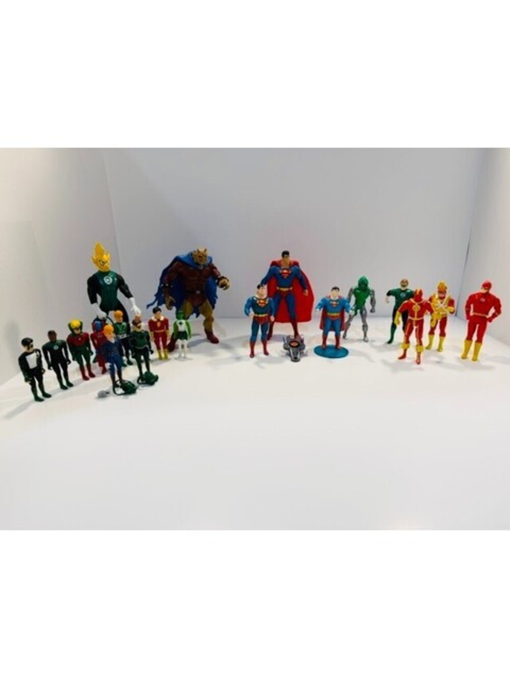 DC Comics Figure Lot Kenner Super Powers Superman Flash Etrigan Green Lantern Co